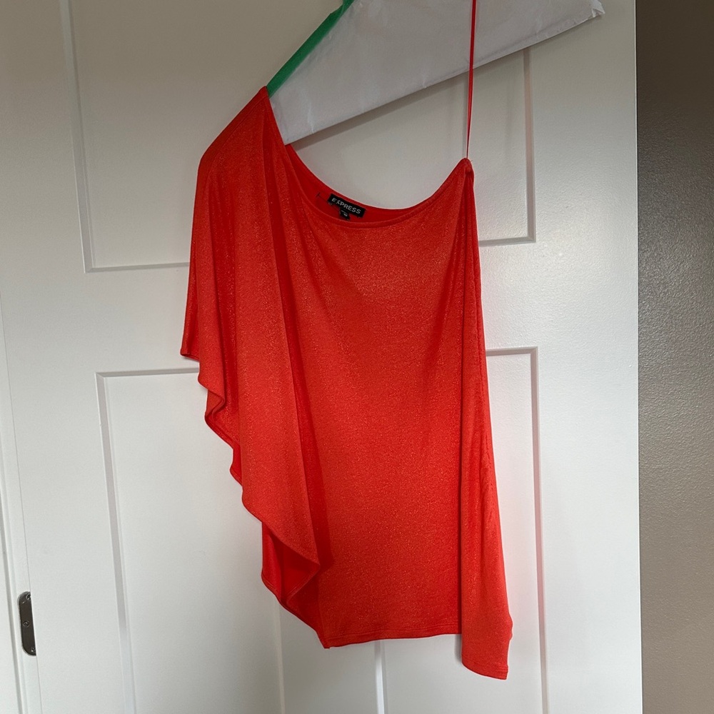 Express Orange One-Shoulder Top